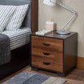 Walnut Espresso 3-Drawer Night Table V2680