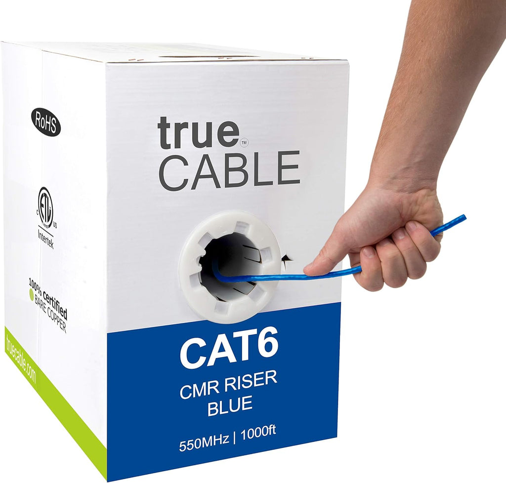 1000ft Black 23AWG 4 Pair Solid Bare Copper Bulk Ethernet Cable Y320302