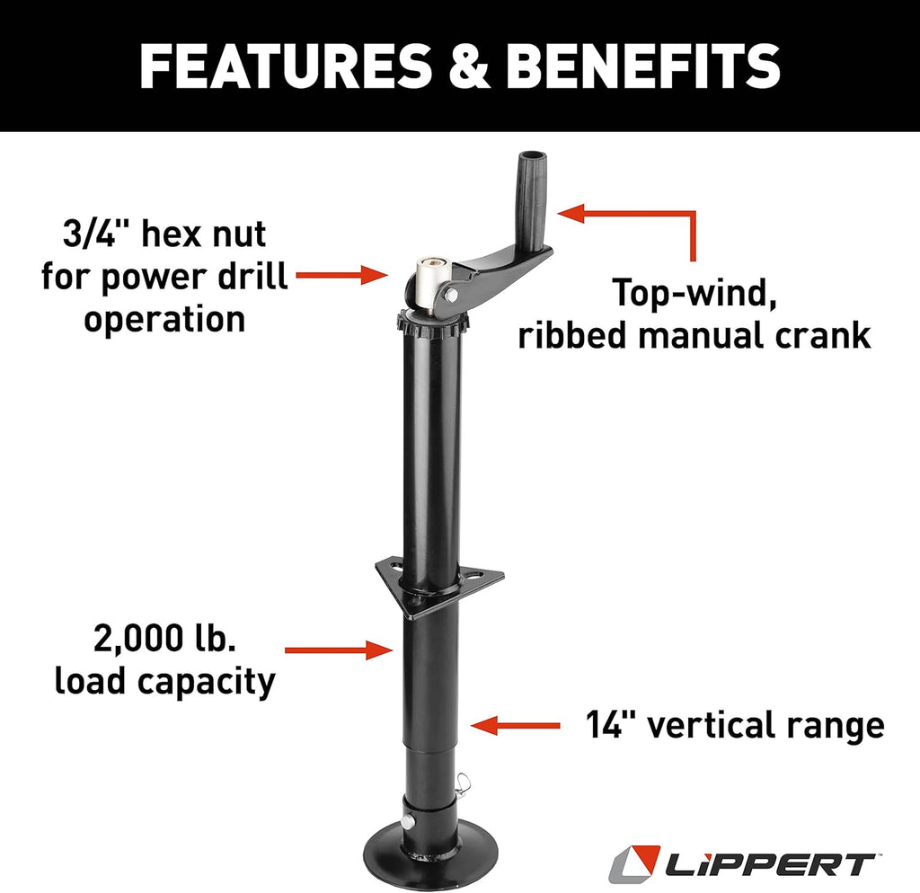 Black 2000lb Quick Drop Tongue Jack Pack of 2 T61982