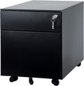 Black Steel File Cabinet 2 Drawer with Lock L67480