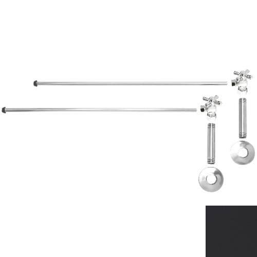 Matte Black Brass Cross Handle Lavatory Supply Kit Z83112