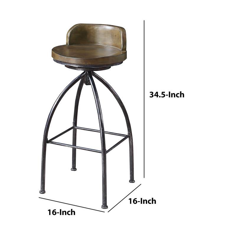 Brown & Black Bar Height Stool I65022