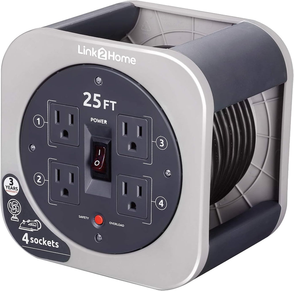 Orange 25 ft Extension Cord with 4 Power Outlets F957767