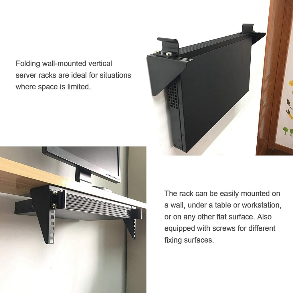 3U Foldable Wall Mount Patch Panel Bracket, 19 inch Steel Vertical Mounting Bracket K52453