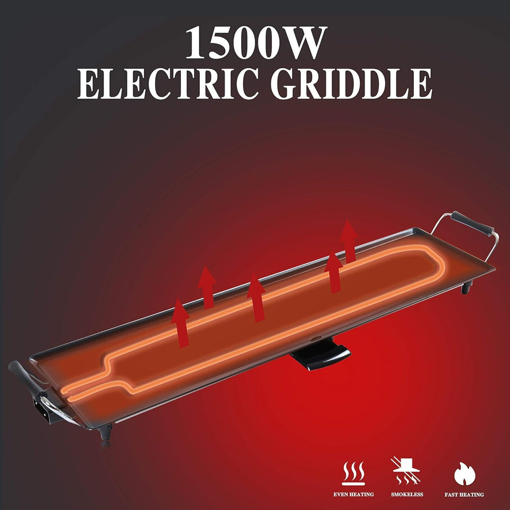Electric Griddle Nonstick 1500 Watts 35x9 O75688