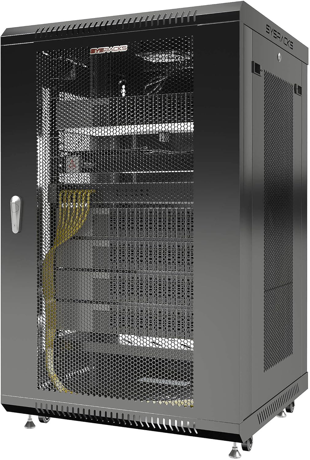 Wall Mount Server Rack Locking Network Cabinet 18 U Vented Enclosure with Casters Shelf V927031