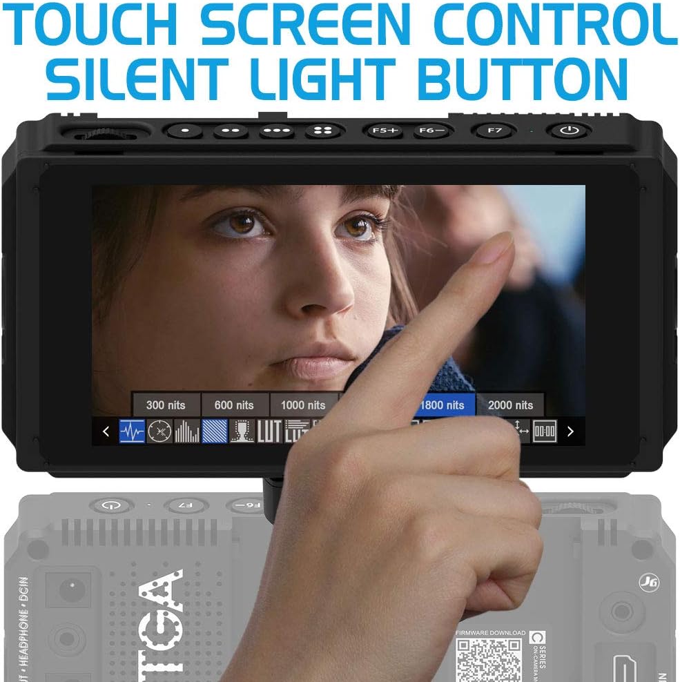 5 Inch 2000nit Touch Screen DSLR Camera Field Monitor with 3D LUT, 4K HDMI Input/Output, Dual NP-F Battery Mount H461