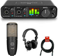 2x2 USB Audio Interface with Condenser Mic, Headphones & XLR Cable Bundle Z3284