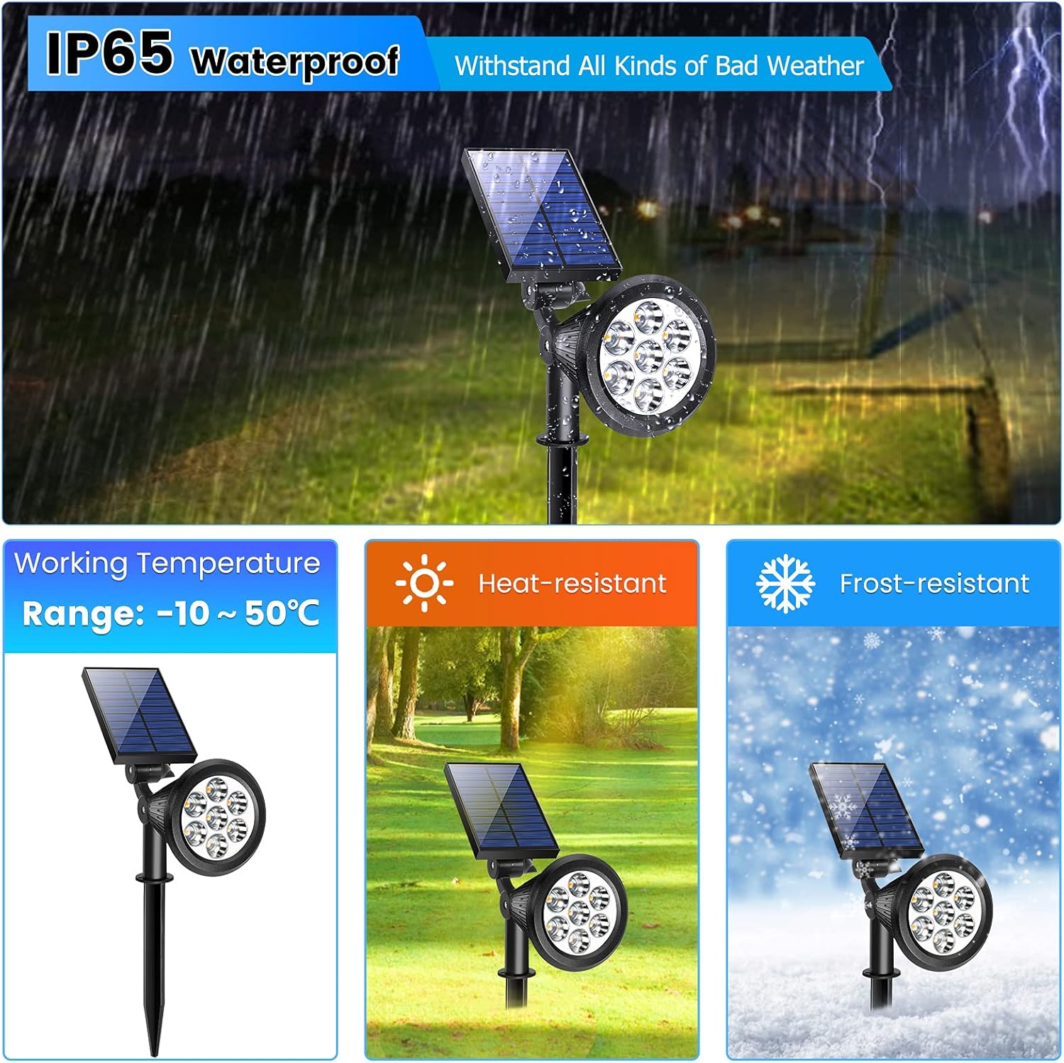 Solar Spot Lights Outdoor Waterproof 4 Pack D20841