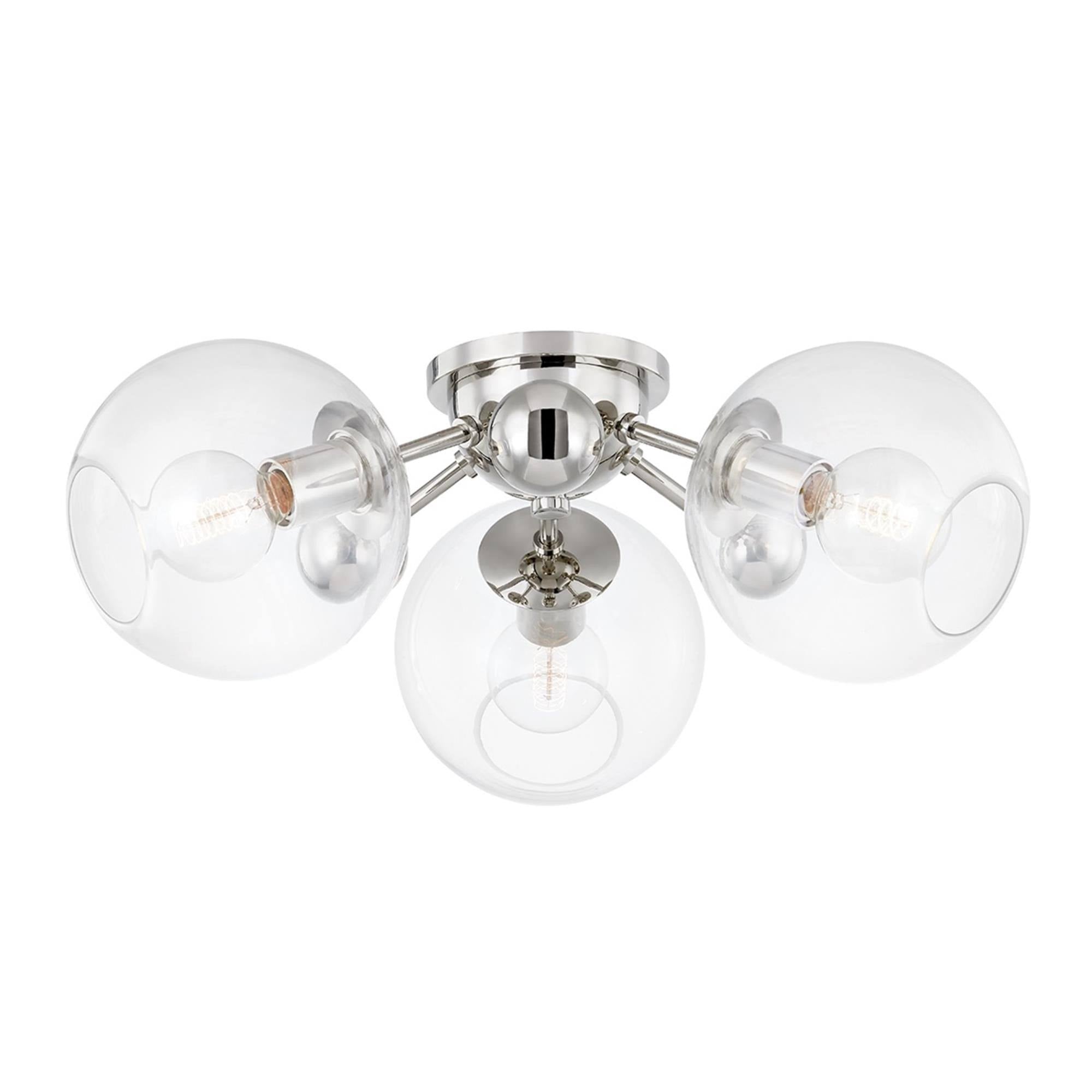 Polished Nickel 3 Light Semi Flush X920