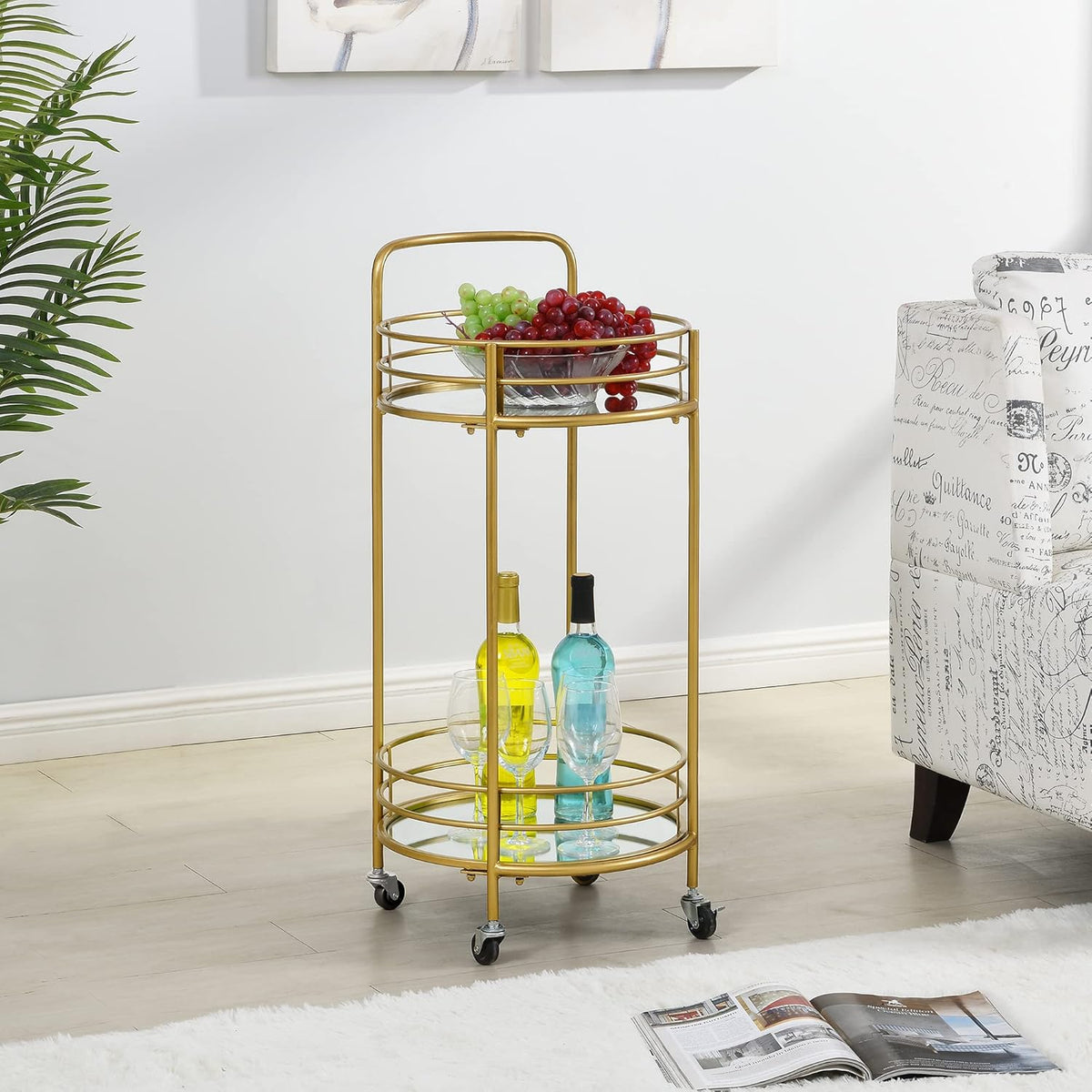 Black Round Bar Cart Q790967
