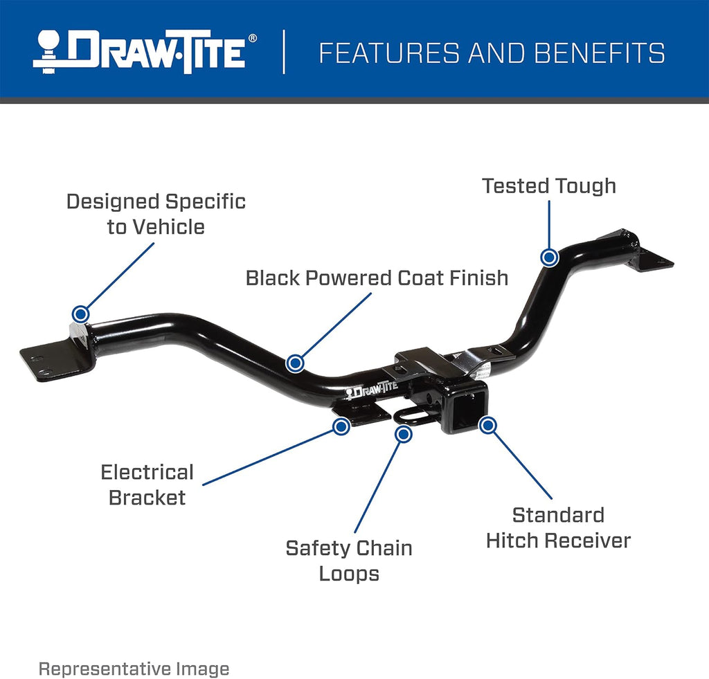 Class 3 Trailer Hitch, 2 Inch Receiver, Black H7248