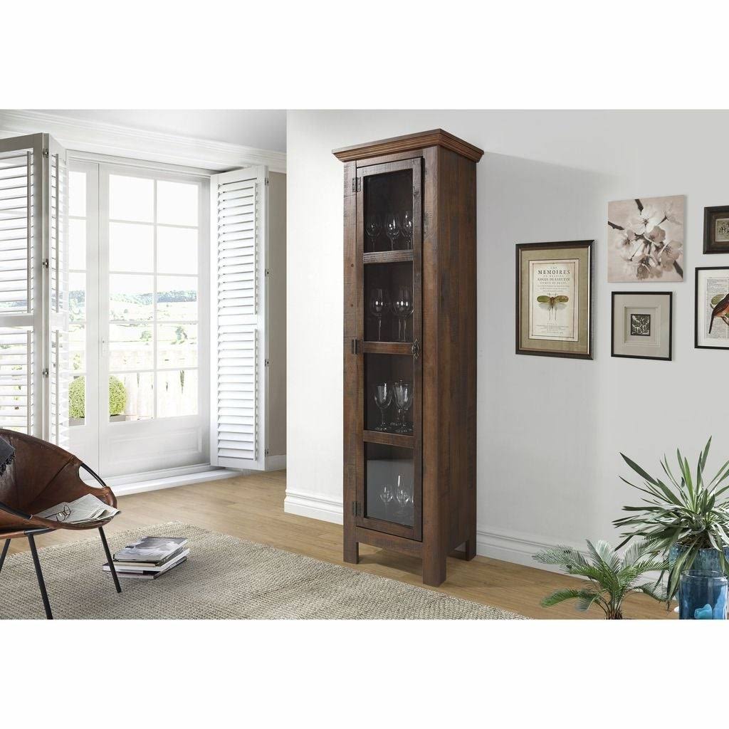 Narrow Cabinet Glass Door - Walnut X684