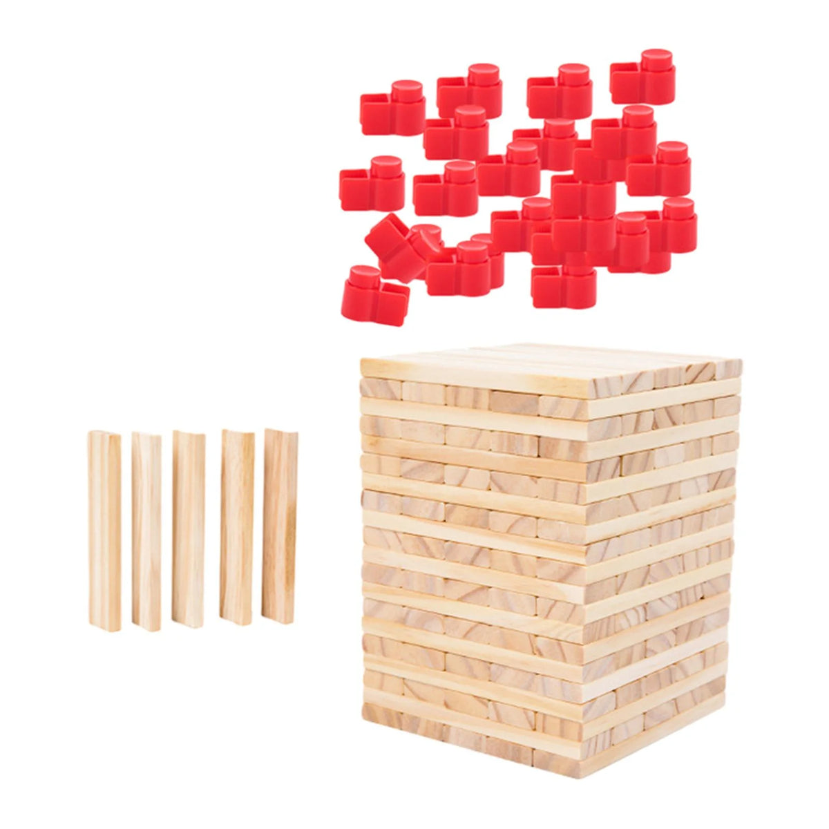 100 Pieces Wooden Blocks Stacking Game Building Kits Board Games A2222