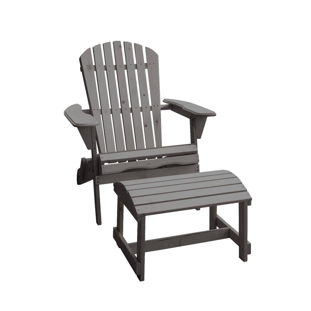 Dark Grey Adirondack Chair with Ottoman Set R254676