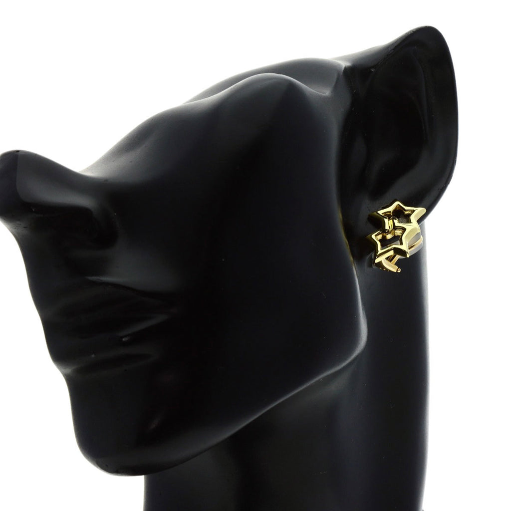 Double Star Earrings K18 Yellow Gold D27078