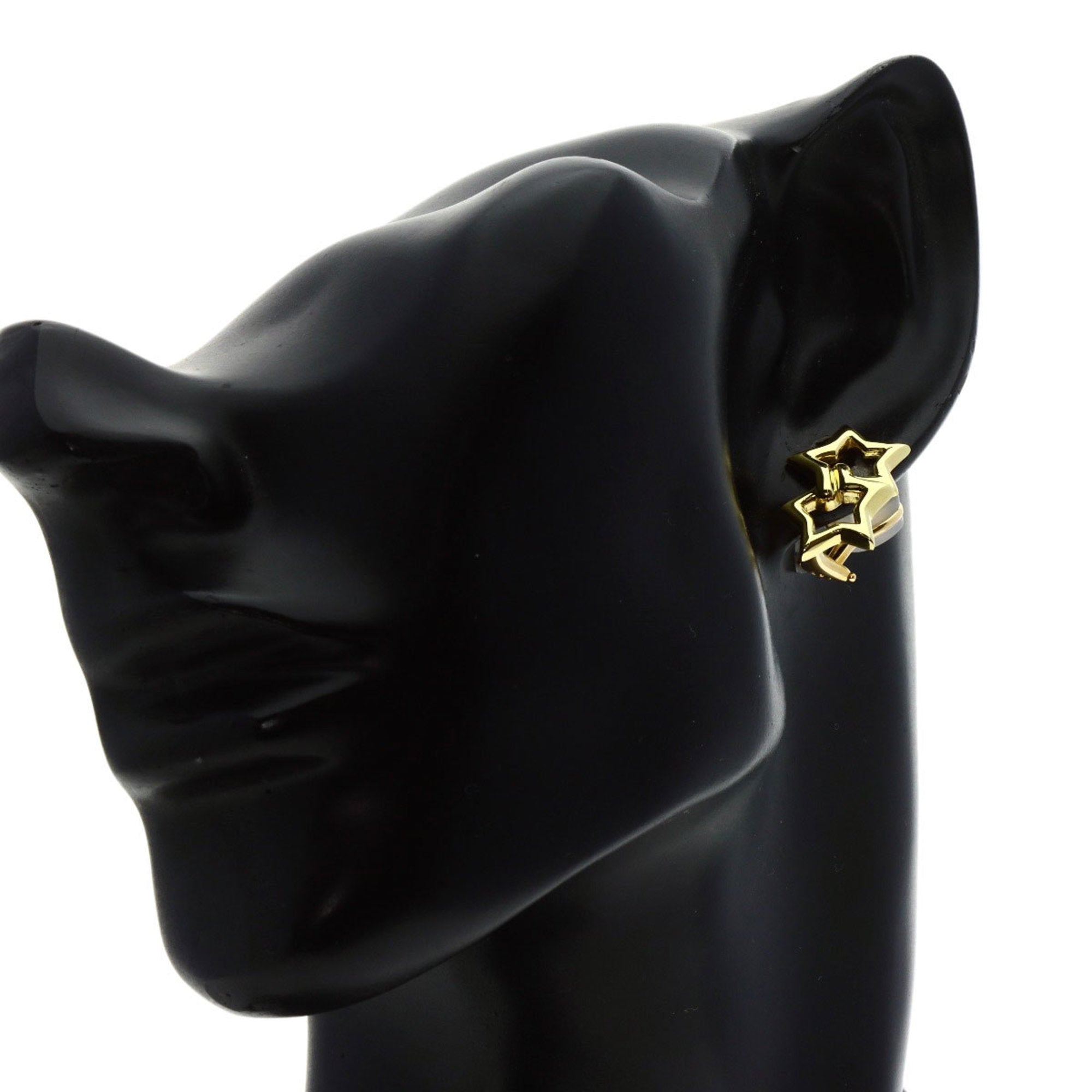 Double Star Earrings K18 Yellow Gold D27078