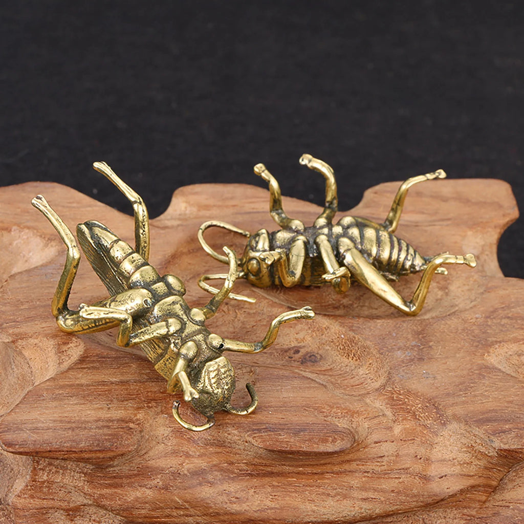 Brass Cricket Statue Desktop Ornament S14367