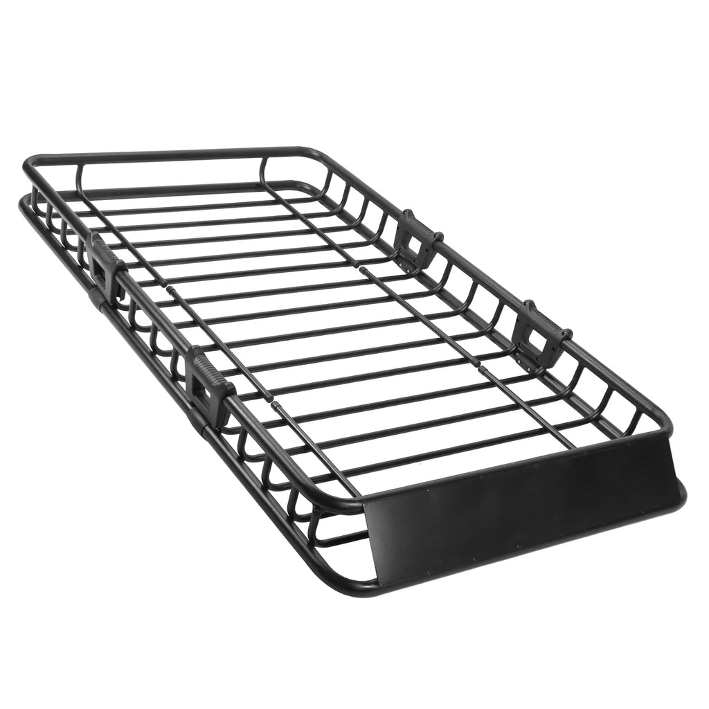 64" Roof Rack Cargo Carrier Car Top Luggage Basket Black with Net and Hook P876645
