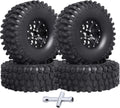 1.9 Beadlock Wheels and Tires for 1/10 RC Crawler, Soft Rubber with Foam Inserts, Set of 4 S581309