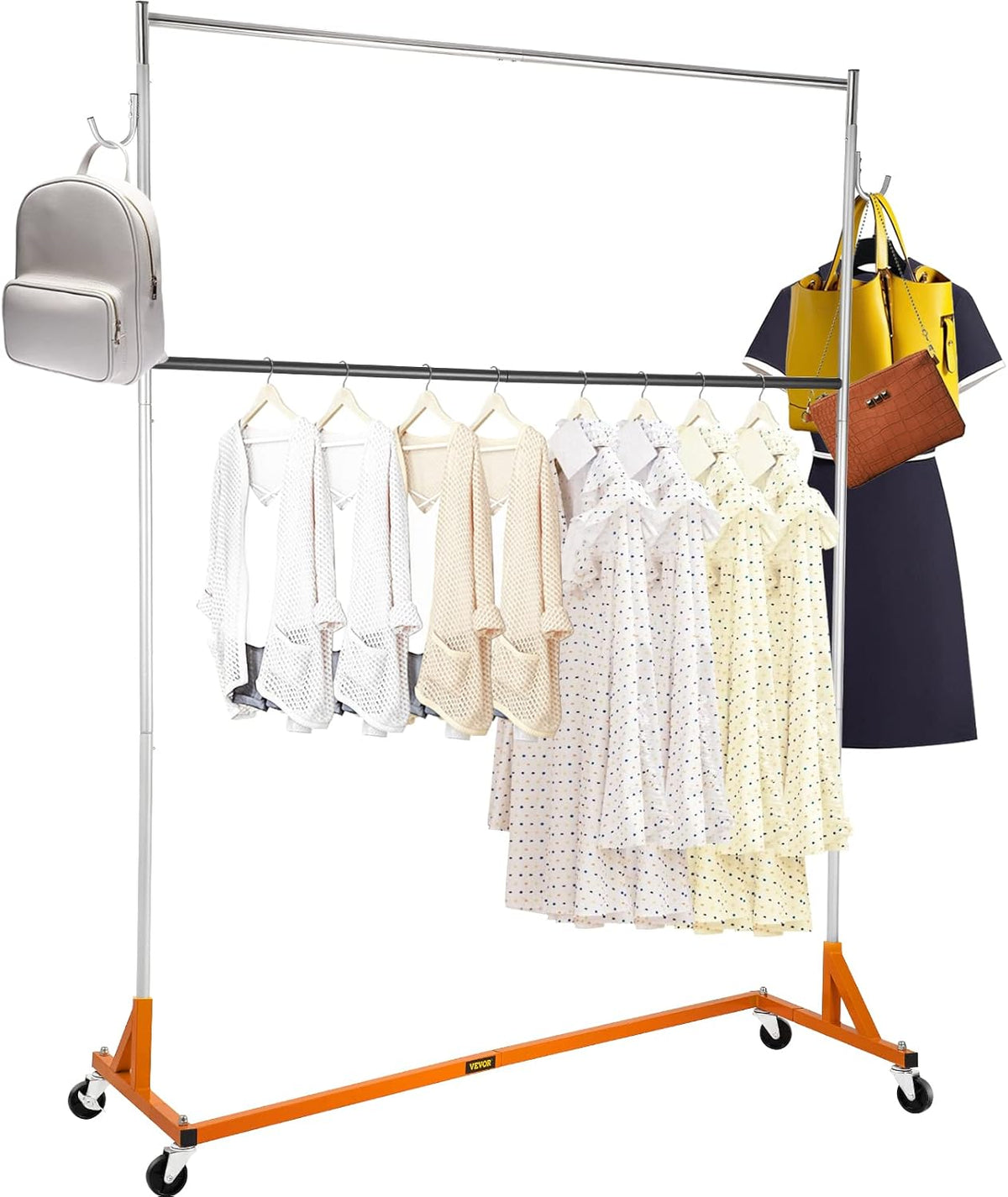 Z Base Garment Rack with Lockable Casters I629