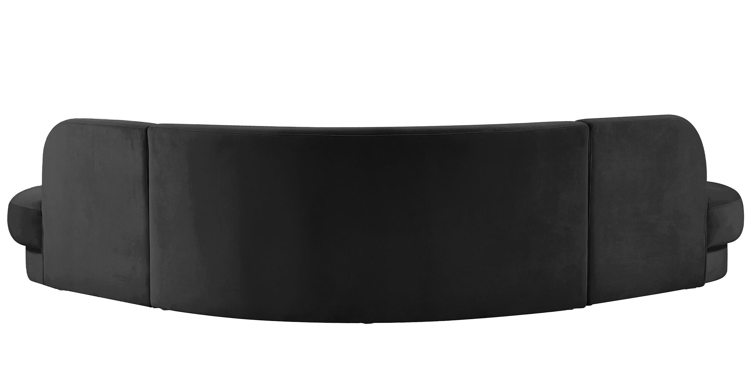Black Velvet Sectional Sofa V504392