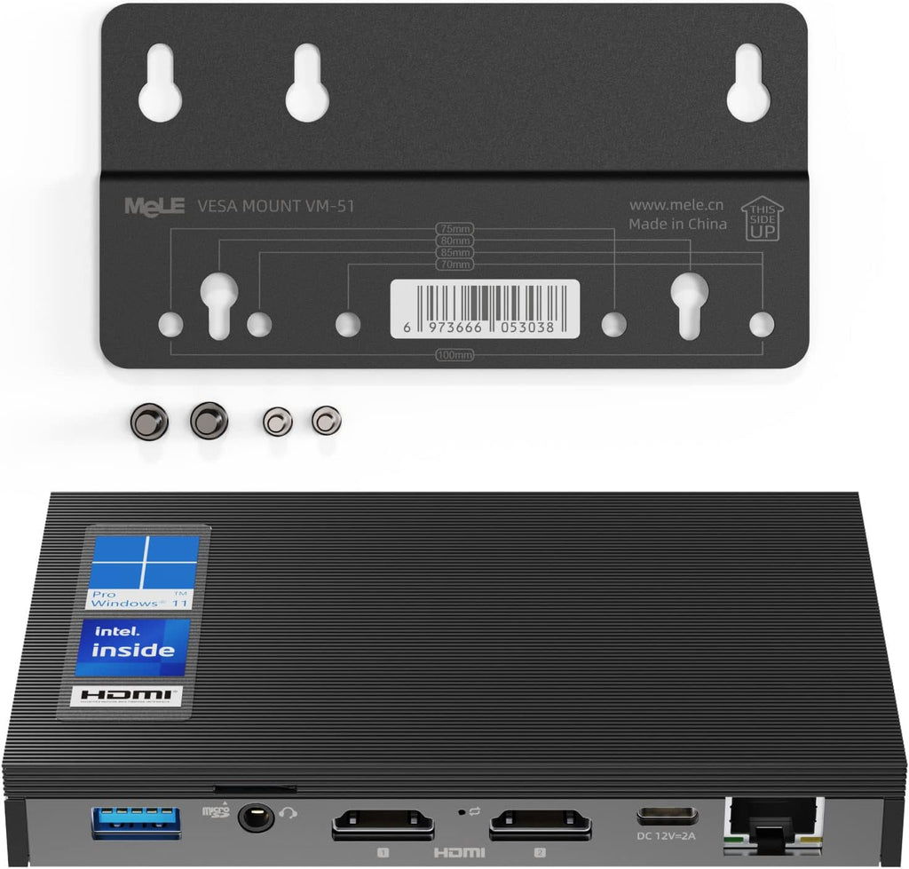 Fanless Mini PC 8G 256GB 4K Dual HDMI Gigabit Ethernet D457381