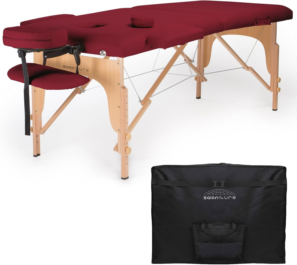 Black Portable Folding Massage Table with Carrying Case Y414728