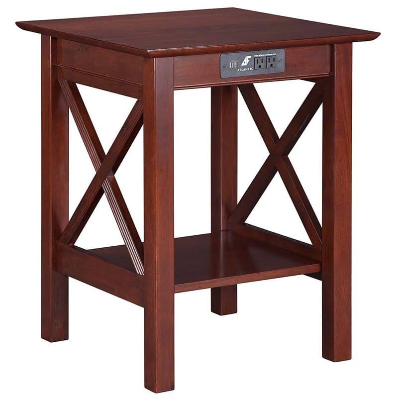 Antique Walnut Printer Stand with Charger S37888