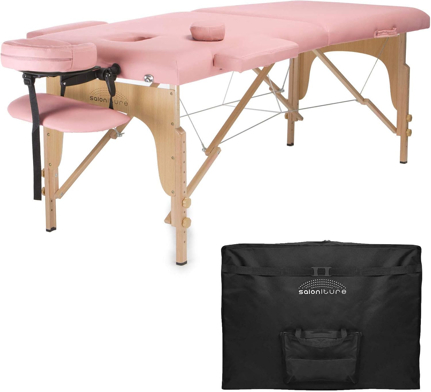 Black Portable Folding Massage Table with Carrying Case Y414728