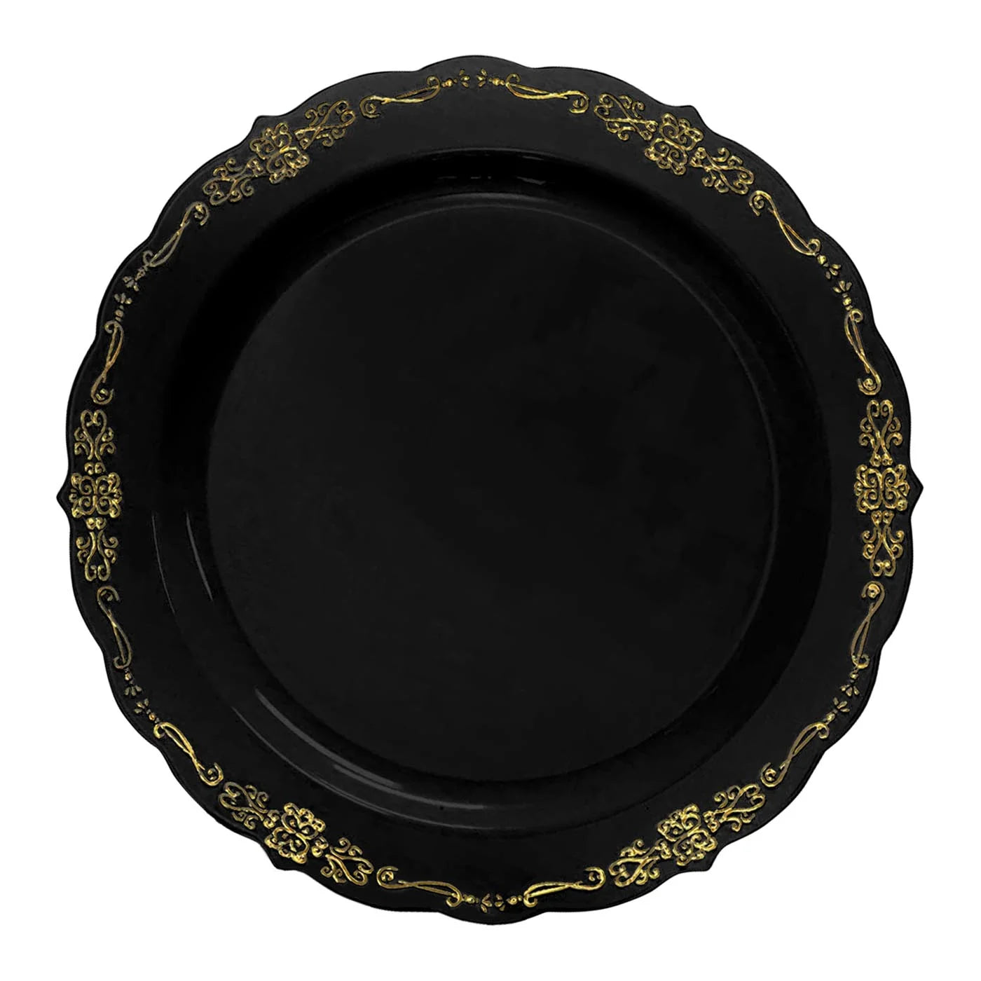Black Gold Disposable Plastic Wedding Value Set (60 Guests) O643683