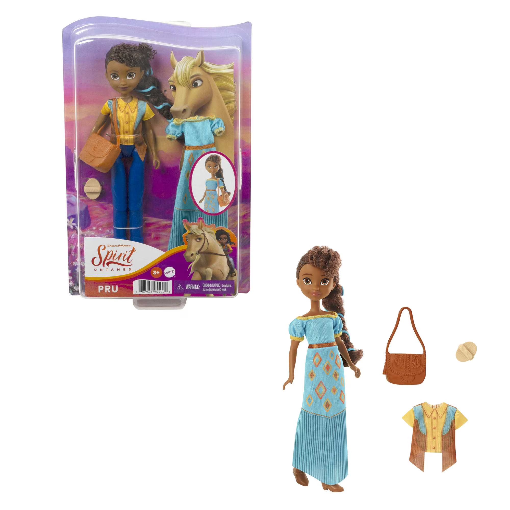 Pru Doll with 2 Fashion Outfits & Accessories, 7 Movable Joints I78908