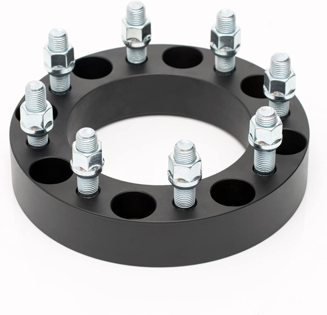 Black Forged 8x170 to 8x180 Wheel Adapters 1.5 Inch with 14x2 Studs Pack of 4 L91291