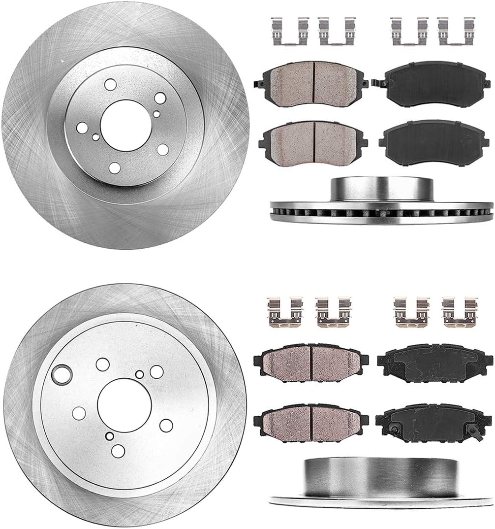 Premium OE 5 Lug Rotors + Brake Pads + Clips F285