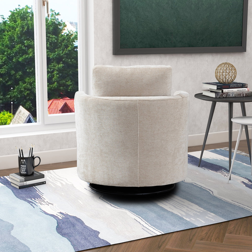 Chenille Round Swivel Accent Chair I63176