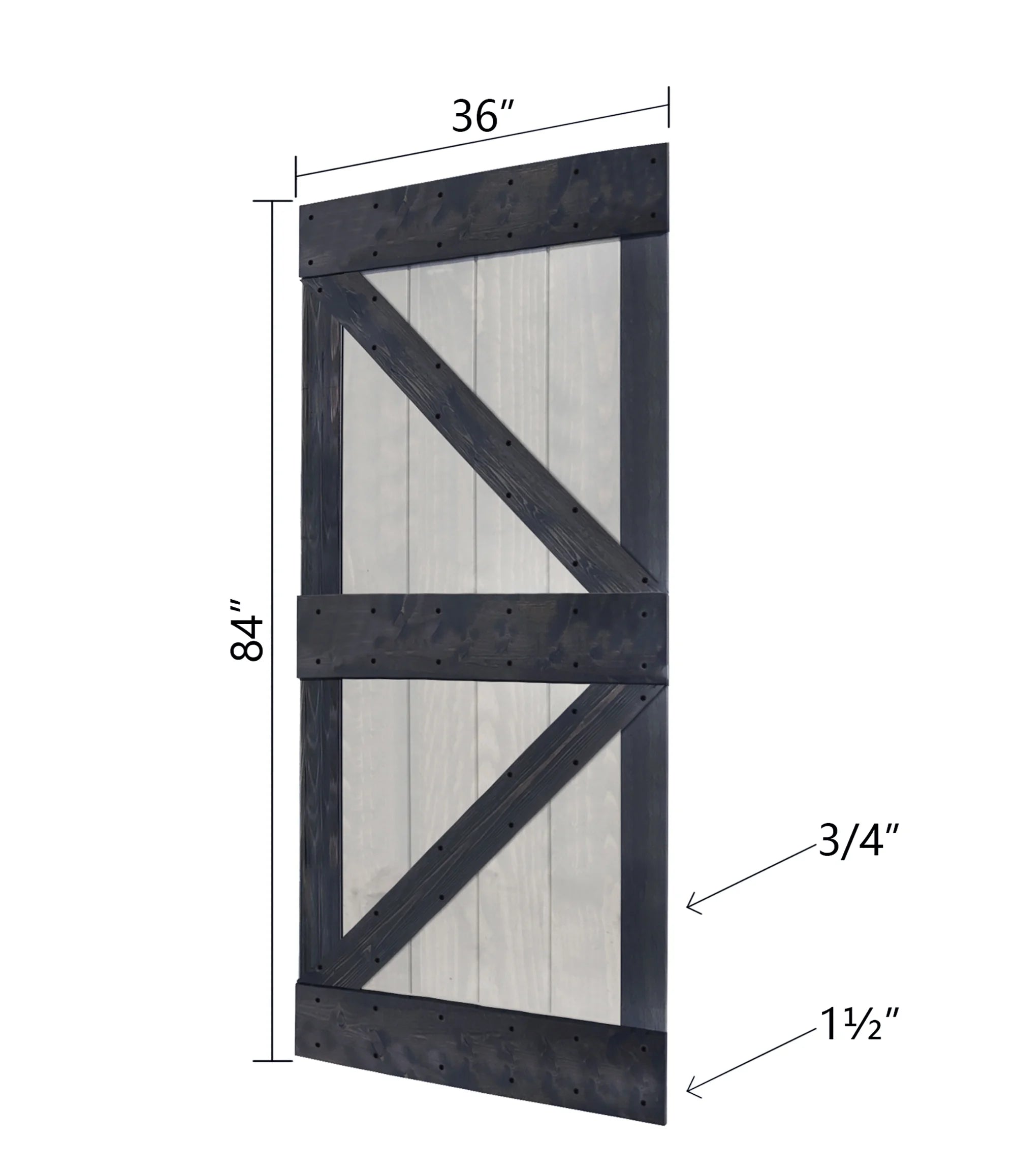 French Gray/Carbon Gray Knotty Pine Wood Sliding Barn Door With Installation Hardware Kit X68364