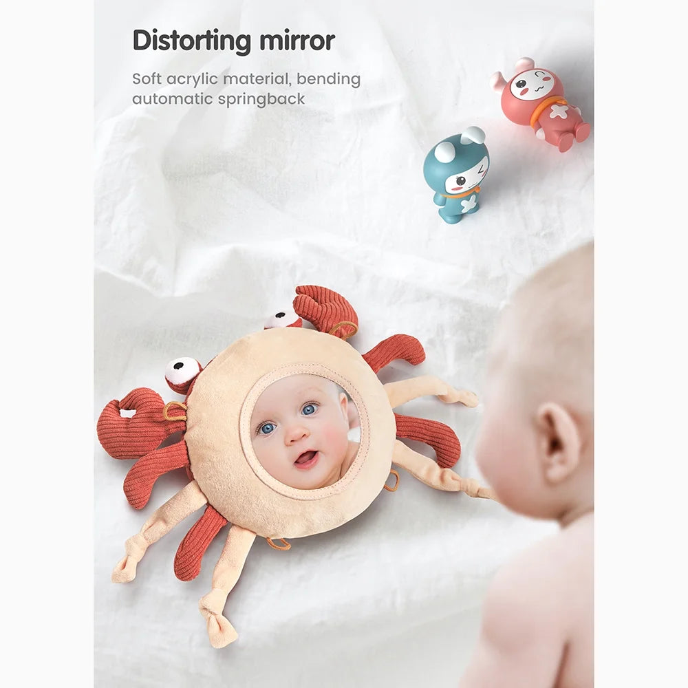 Tummy Time Infant Toddlers Toy With Crib Mobile Mirror Animal Baby Toy G7427