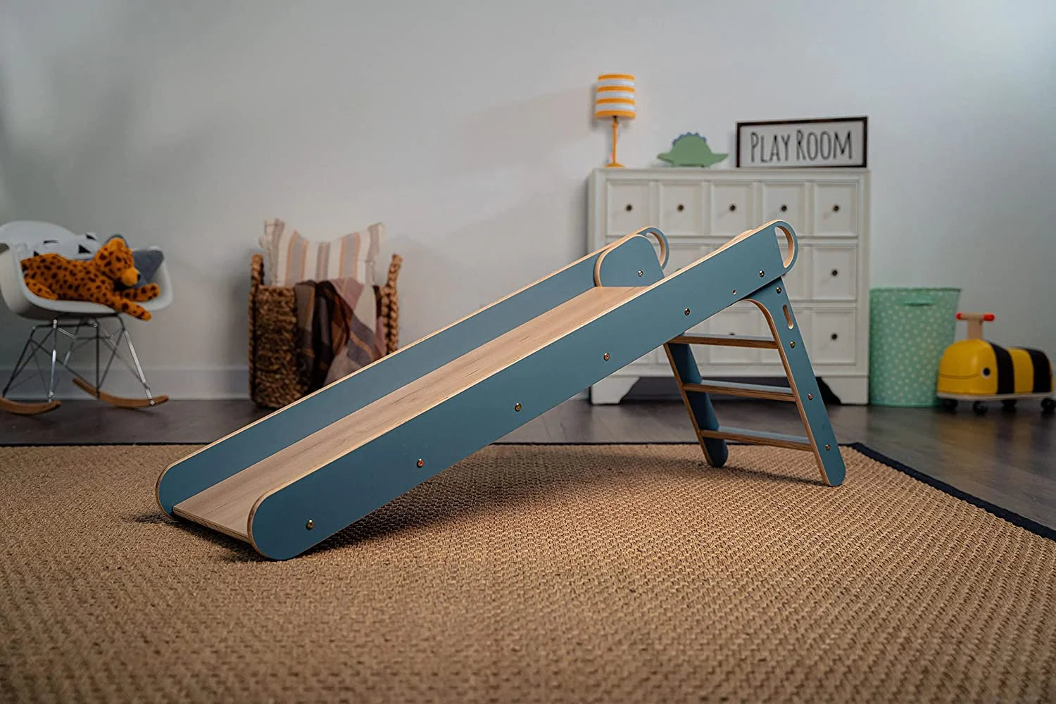 Blue Wooden Folding Kids Slip and Slide Playset T4017