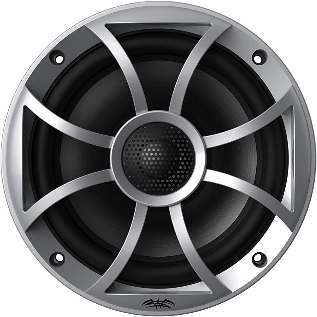 Marine AM/FM/BT Stereo with 1 Pair 6.5" RGB Marine Coaxial Speakers, Silver Grill E327