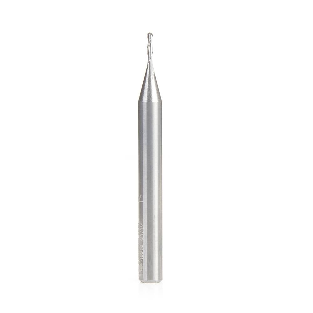 Solid Carbide Double Flute Up-Cut Ball Nose Spiral 1/32 R x 1/16 D x 1/4 CH x 1/4 S K9738
