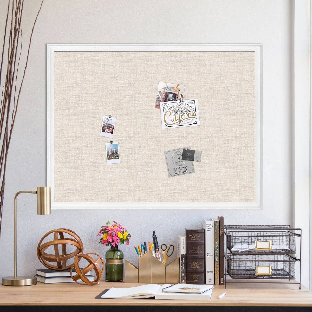 White Linen Bulletin Board R51657