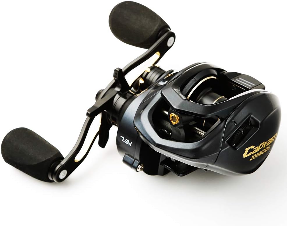 Baitcasting Reel 17.6LB Max Drag Carbon Fiber 11+1 Magnet Brake System Casting Reel Pack of 2 E866307