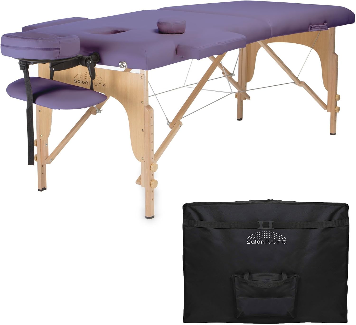 Black Portable Folding Massage Table with Carrying Case Y414728