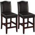 Brown Faux Leather Counter Bar Stools P13016