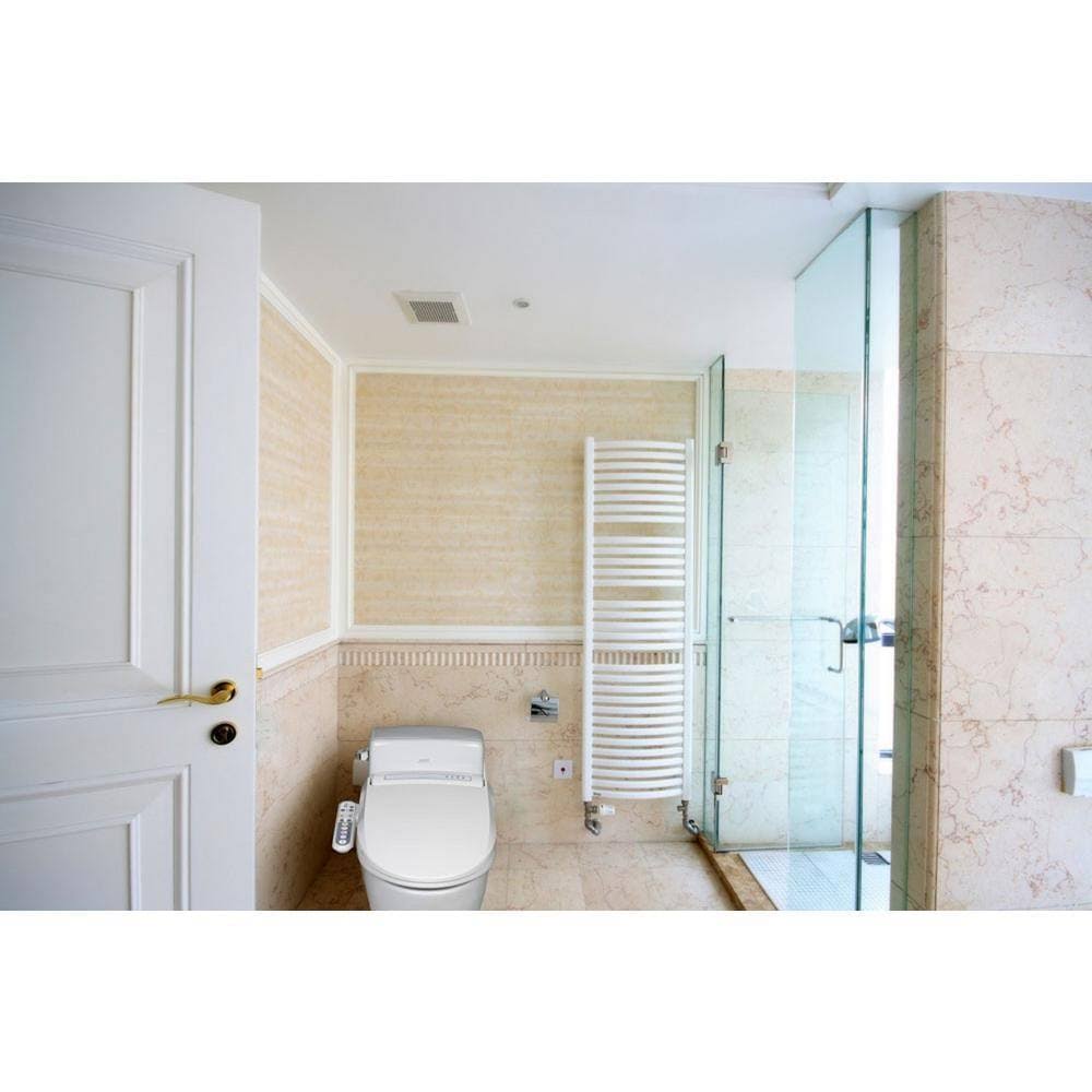 White Elongated Slow-Close Heated Bidet Toilet Seat A249257
