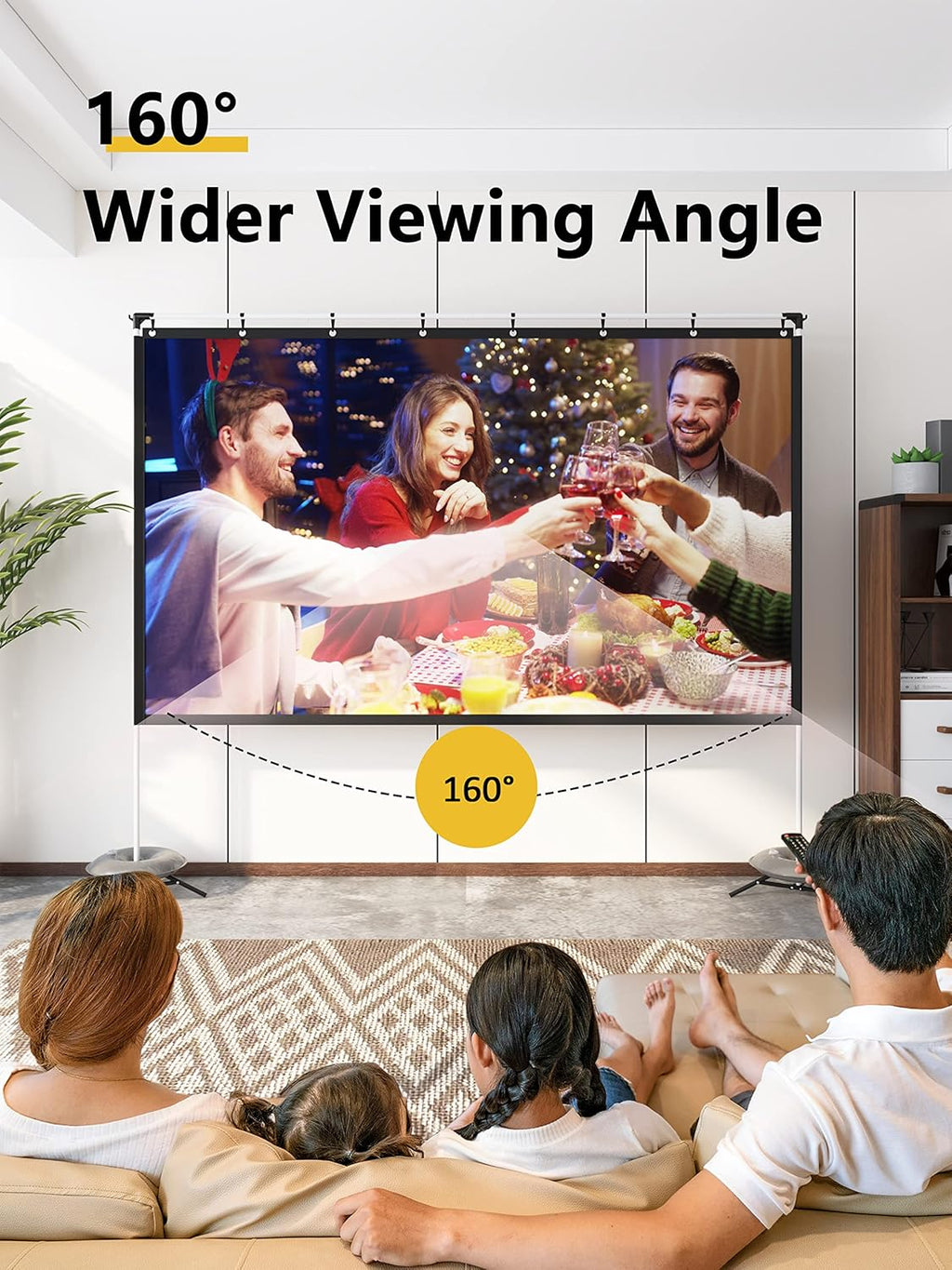 120 Inch 16:9 Portable Projector Screen with Stand and Carry Bag M642
