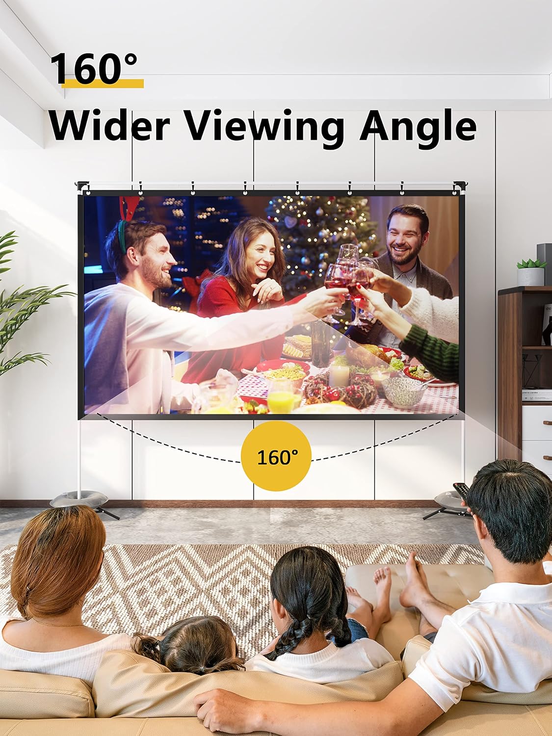 120 Inch 16:9 Portable Projector Screen with Stand and Carry Bag M642