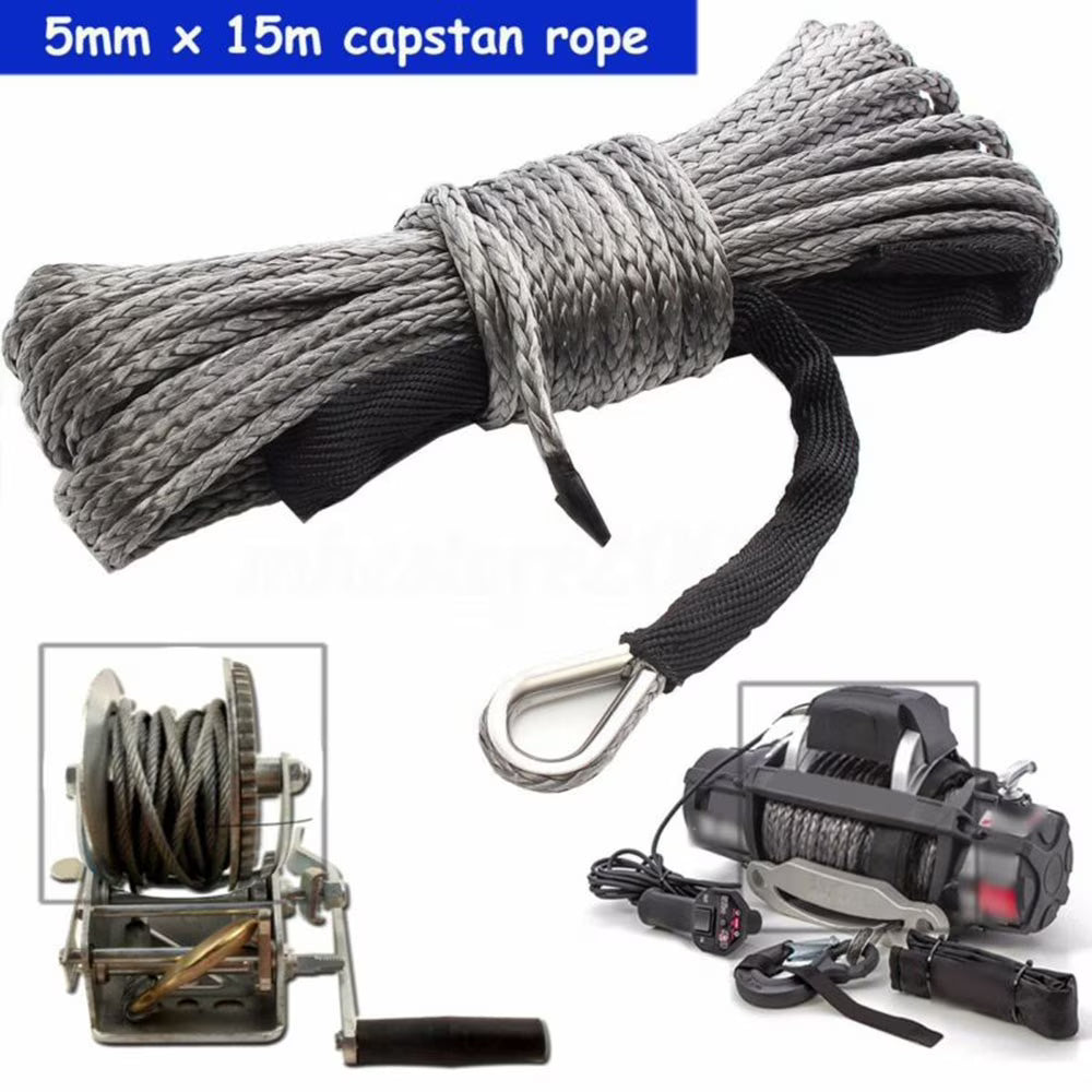 Gray Synthetic Winch Line Rope with Sheath I304