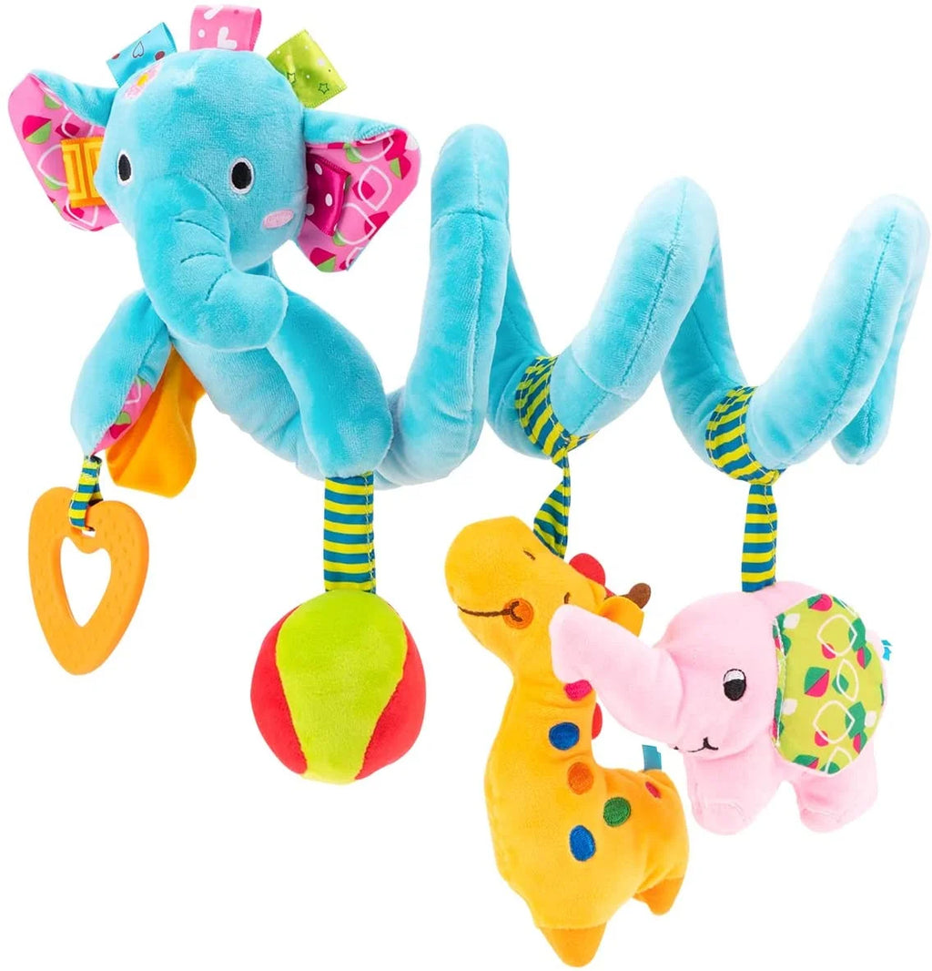 Blue Elephant Hanging Plush Rattle Crib Toy I50747