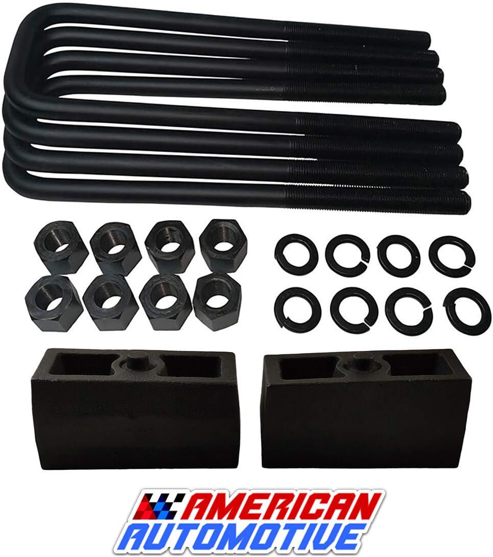 3 Rear Suspension Lift Solid Cast Iron Blocks Extra Long 12.5 Square Leaf Spring Axle U Bolts W827449